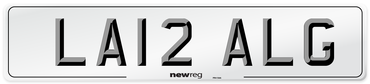 LA12 ALG Number Plate from New Reg
